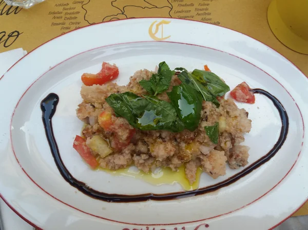 Ensalada Tradicional Verano Con Pan Típico Florencia Toscana — Foto de Stock