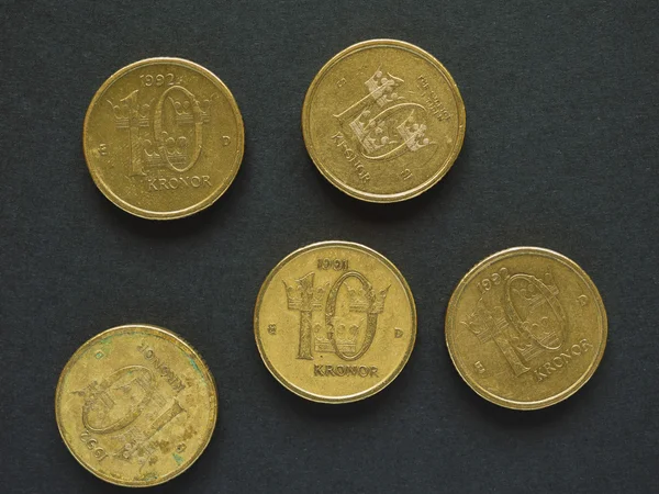 Moeda de 10 coroas suecas (SEK), moeda da Suécia (SE ) — Fotografia de Stock