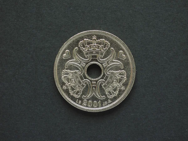 2 монети датські крони (Dkk), валюти, Данська (Dk) — стокове фото
