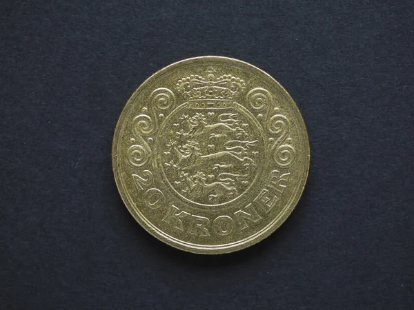 Κέρμα Δανική Κορόνα Dkk Νόμισμα Της Δανίας — Φωτογραφία Αρχείου