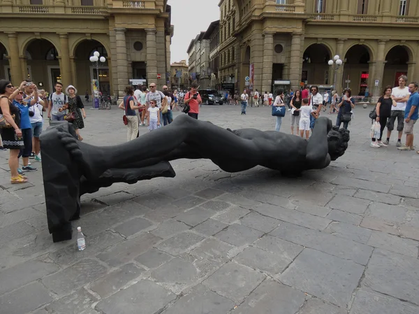 Florenz Italien Juli 2016 Schwarze David Replika Auf Der Piazza — Stockfoto