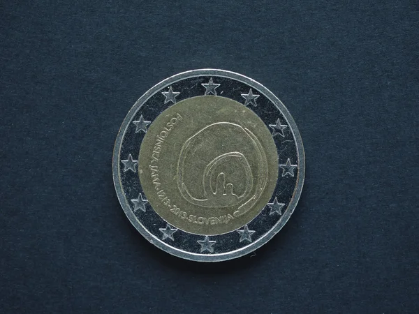 Monety Euro Eur Moneta Okolicznościowa Słowenia 2013 Obchody 800 Lat — Zdjęcie stockowe