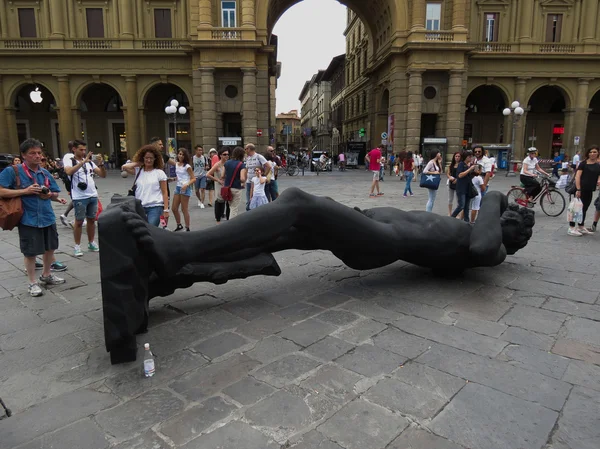Florenz Italien Juli 2016 Schwarze David Replika Auf Der Piazza — Stockfoto