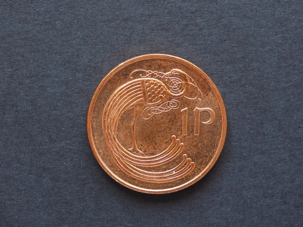 Irish Pound Iep Penny Coin Currency Ireland — Stock Photo, Image