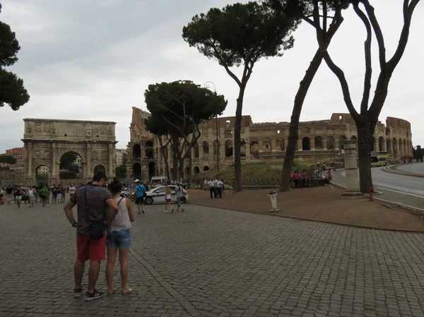 Rome Italy Circa July 2016 Colosseum Aka Coliseum Colosseo Tourists — Stock Photo, Image