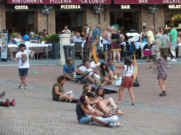 Siena Talya Temmuz 2016 Yaklaşık Piazza Del Campo Meydanı Turist — Stok fotoğraf