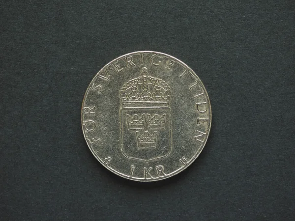 1 монета Шведська крона (шведських крон), валюта Швеції (Se) — стокове фото