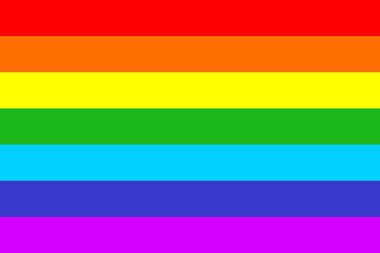 LGBT organizasyonunun gökkuşağı gurur bayrağı. Lezbiyen, gey, biseksüel ve transseksüel bayrağı. İzole illüstrasyon.