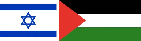 Die Israelische Nationalflagge Israels Asiens Und Die Palästinensische Nationalflagge Palästinas — Stockfoto