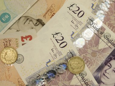 İngiliz Sterlini Sterlini (Gbp) banknot ve madeni paralar