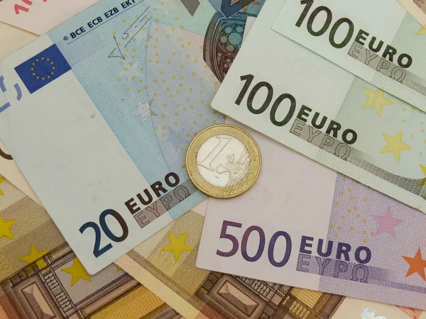 Billetes Monedas Euros Curso Legal Unión Europea — Foto de Stock