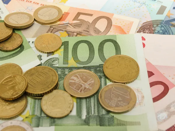 Euro Eur Banknoty Monety Prawna Przetargu Unii Europejskiej — Zdjęcie stockowe