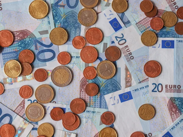 Banknoty Monety Eur Waluta Unii Europejskiej — Zdjęcie stockowe