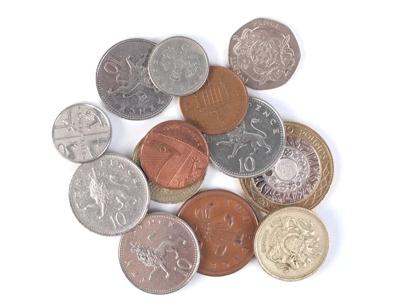 GBP mince nad bílým pozadím — Stock fotografie