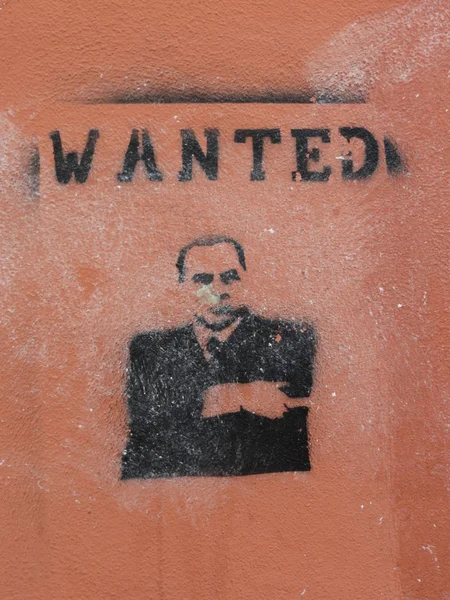 Silvio Berlusconi Gesucht Von Seinen Gegnern Die Wände Gemalte Schablone — Stockfoto