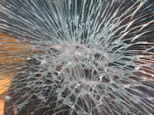 Smashed window glass