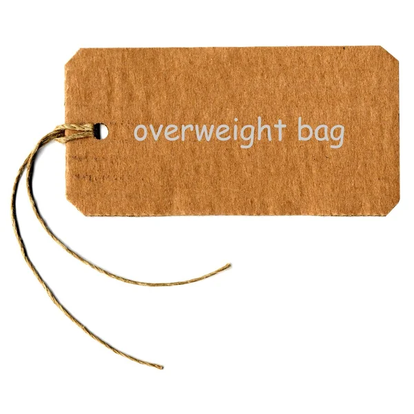 Overgewicht tas label label — Stockfoto