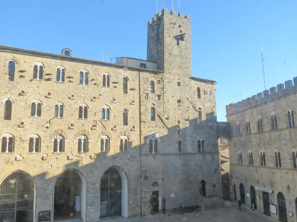Volterra Talyan Ortaçağdan Kalma Şehir Şehir Merkezinin Görünümü — Stok fotoğraf