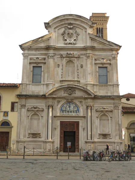 Florens Italienska Medeltidsstaden Kyrkan Ognissanti All Saints — Stockfoto