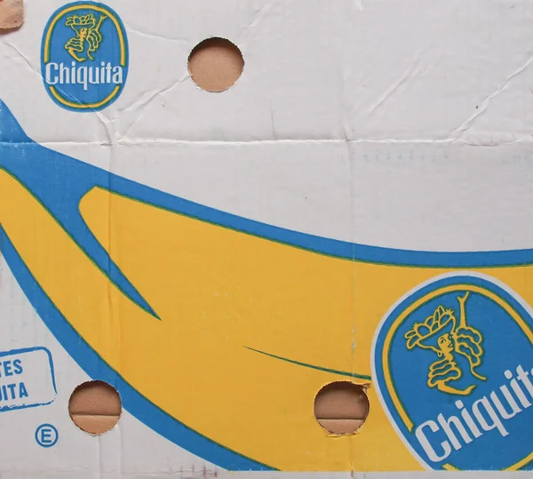 Copacabana Brazil Desember 2014 Kotak Karton Chiquita Bananas — Stok Foto
