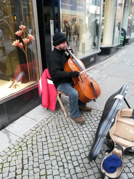 Pouliční Violoncellový hráče — Stock fotografie