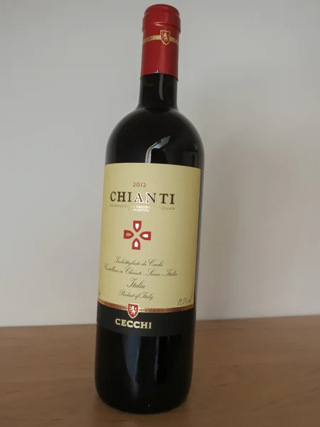 Florence Italy Circa July 2014 Sebotol Anggur Merah Chianti Merek — Stok Foto