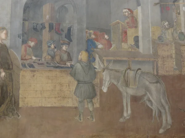 Ambrogio Lorenzetti frescos en Siena — Foto de Stock