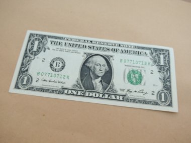 bir ABD dolarlık banknot