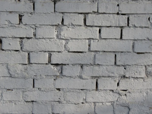 Detalle Una Pared Ladrillo Pintada Blanco Útil Como Fondo —  Fotos de Stock