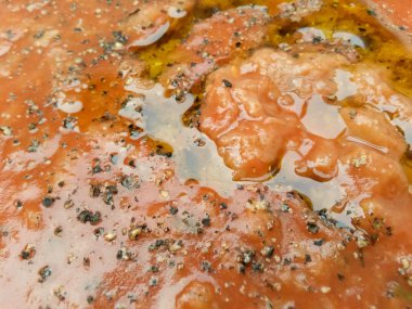 Pappa al pomodoro arka plan - geleneksel ekmek ve Floransa, Toskana domates çorbası