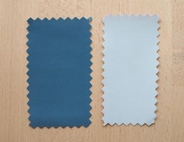 Swatch Papier Bleu Gris Avec Bordure Zig Zag Découpée Avec — Photo