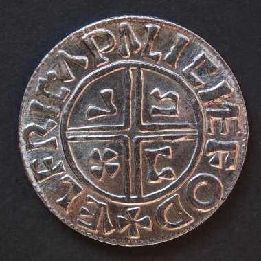 Viking coin replica based on archaeological findings clipart