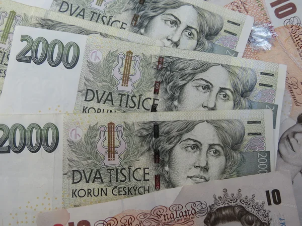 Банкноты Чешских Крон Законное Платежное Средство Чешской Республики — стоковое фото
