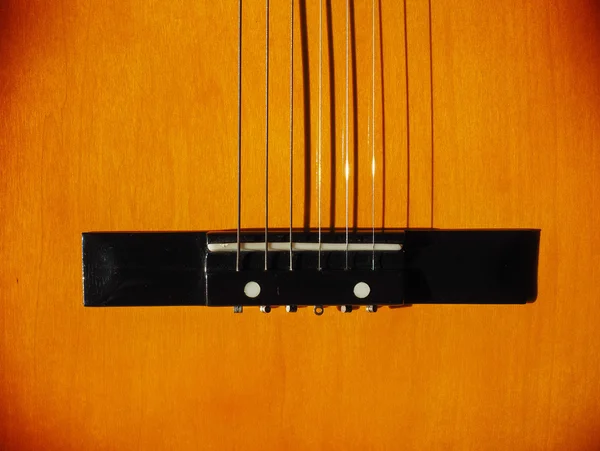 Деталь Акустического Гитарного Струнного Музыкального Инструмента — стоковое фото