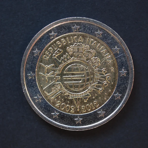 2 Euro Münze aus Italien — Stockfoto