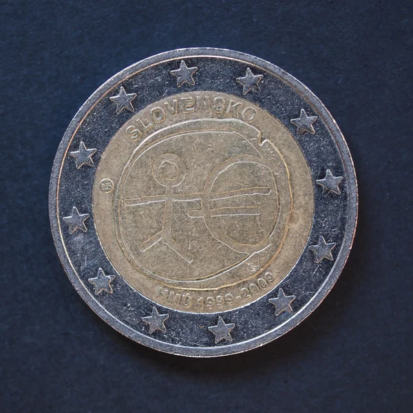 2 monety euro ze Słowacji — Zdjęcie stockowe