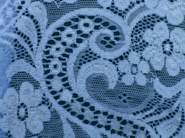 Bande Dentelle Florale Bleu Clair Texture — Photo
