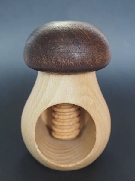 Tradicional Quebra Nozes Forma Cogumelo Madeira — Fotografia de Stock