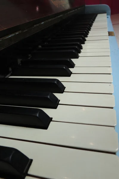 Piano Aka Pianoforte Tangentbord Närbild — Stockfoto