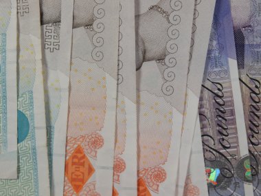 Londra, İngiltere - Temmuz 2015 yaklaşık: İngiliz Sterlini Lirası Gbp banknotlar, İngiltere para birimi