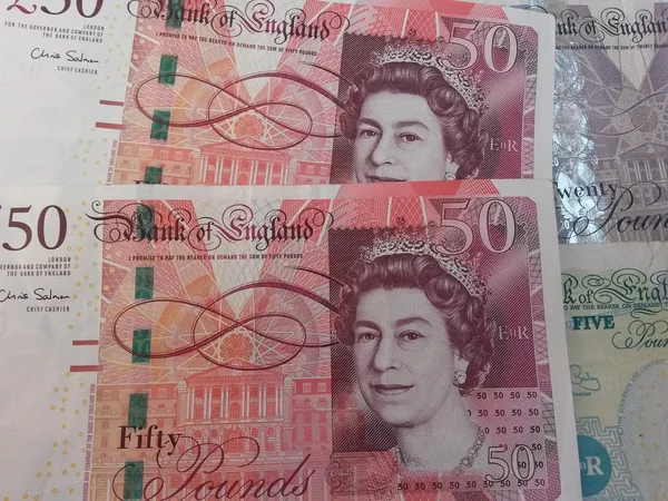 Британські Фунти Банкноти Гроші — стокове фото