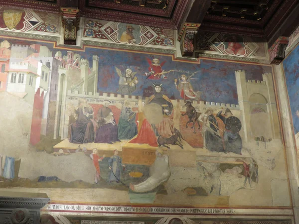 Siena Italia Circa Dicembre 2014 Ambrogio Lorenzetti 1285 1348 Allegoria — Foto Stock