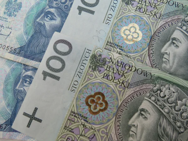 Polski Złoty Pln Waluty Banknoty Polski — Zdjęcie stockowe