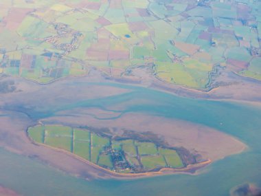 river thames Haliç üzerinde gökyüzünde uçan bir uçaktan havadan görünümü