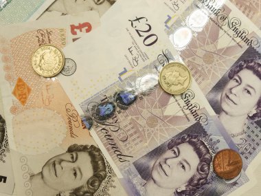 İngiliz Sterlini Sterlini (Gbp) banknot ve madeni paralar
