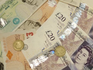 İngiliz Sterlini Sterlini (Gbp) banknot ve madeni paralar