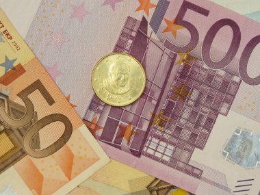 Euro notları ve madeni paralar