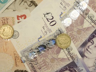 İngiliz Sterlini Sterlini (Gbp) banknot ve madeni paralar
