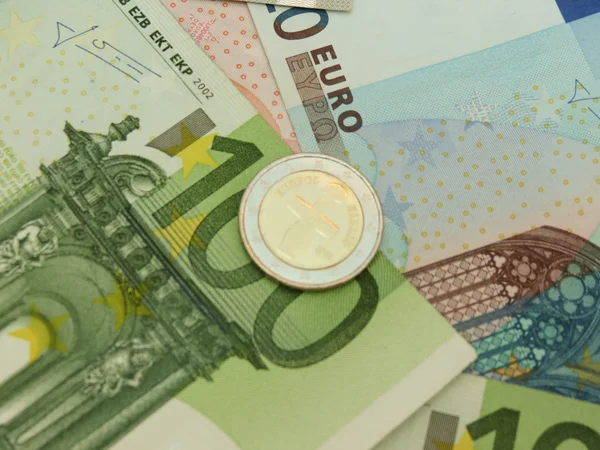Евро Eur Банкноты Монеты Кипра — стоковое фото
