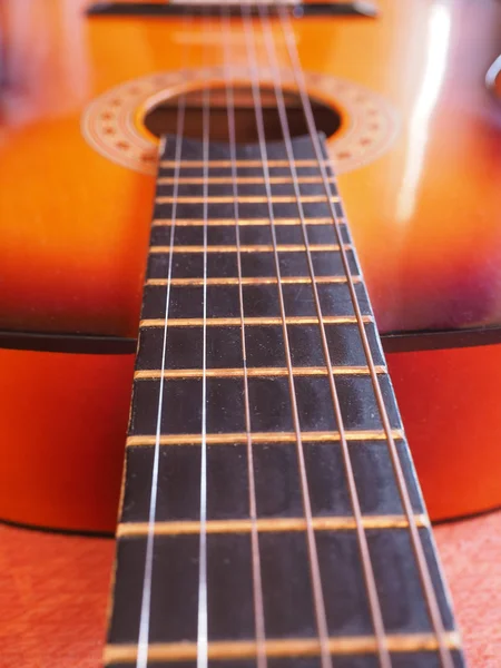 Detail Acoustic Guitar Playing Music — Stock Photo, Image